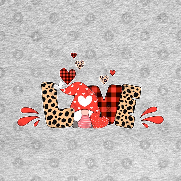 Valentine's Day Gnome leopard print Love  Funny Gifts by Marcekdesign